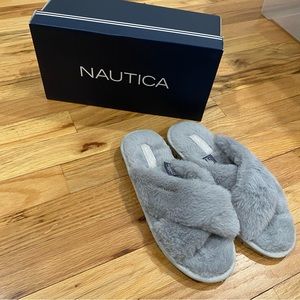 Nautica | Aren Grey Faux Fur Slippers